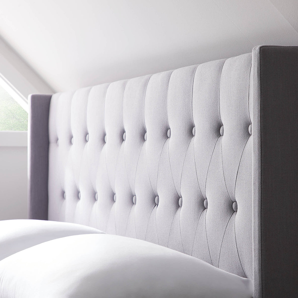 Wren Diamond Tufted Wingback Upholstered Bed